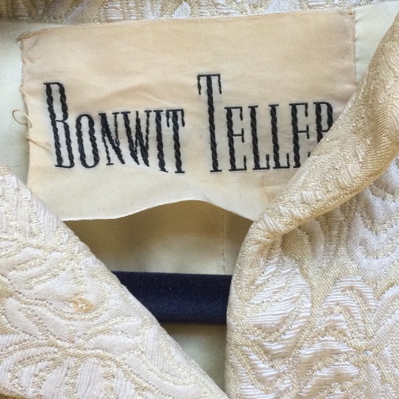 Brocade evening coat 1970s Bonwit Teller size 14-16 some spots - Picture 8 of 8